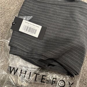 White Fox Boutique Gray Striped Pants
